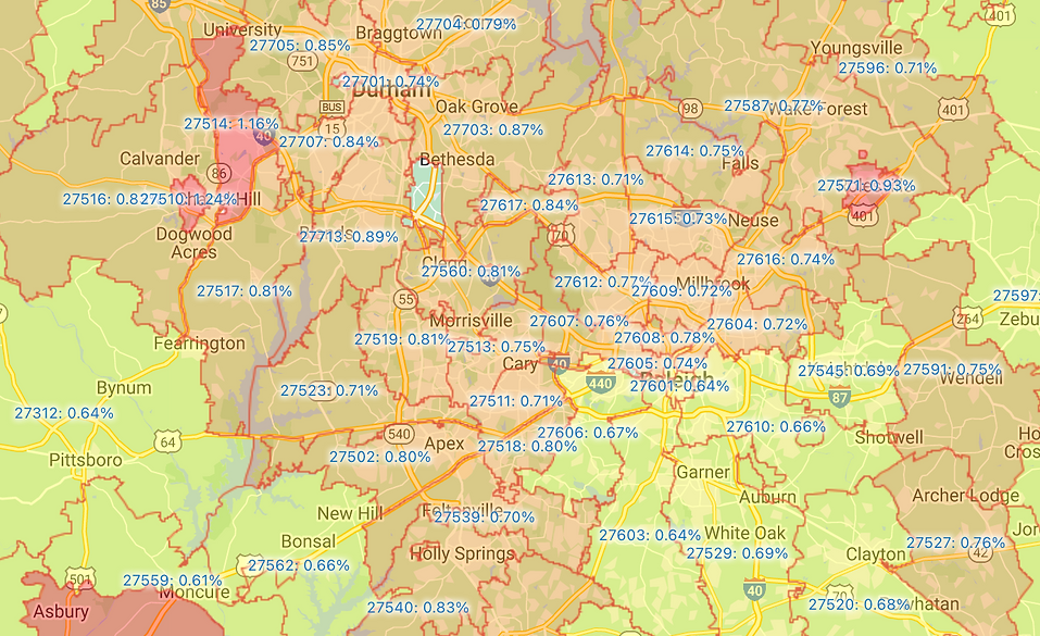 Property tax NC RTP housing data